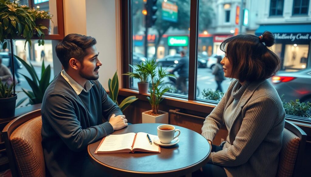 Couples discussing important topics before marriage